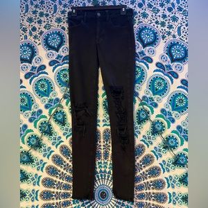 American Eagle Outfitters black distressed jeggings size 2 LONG